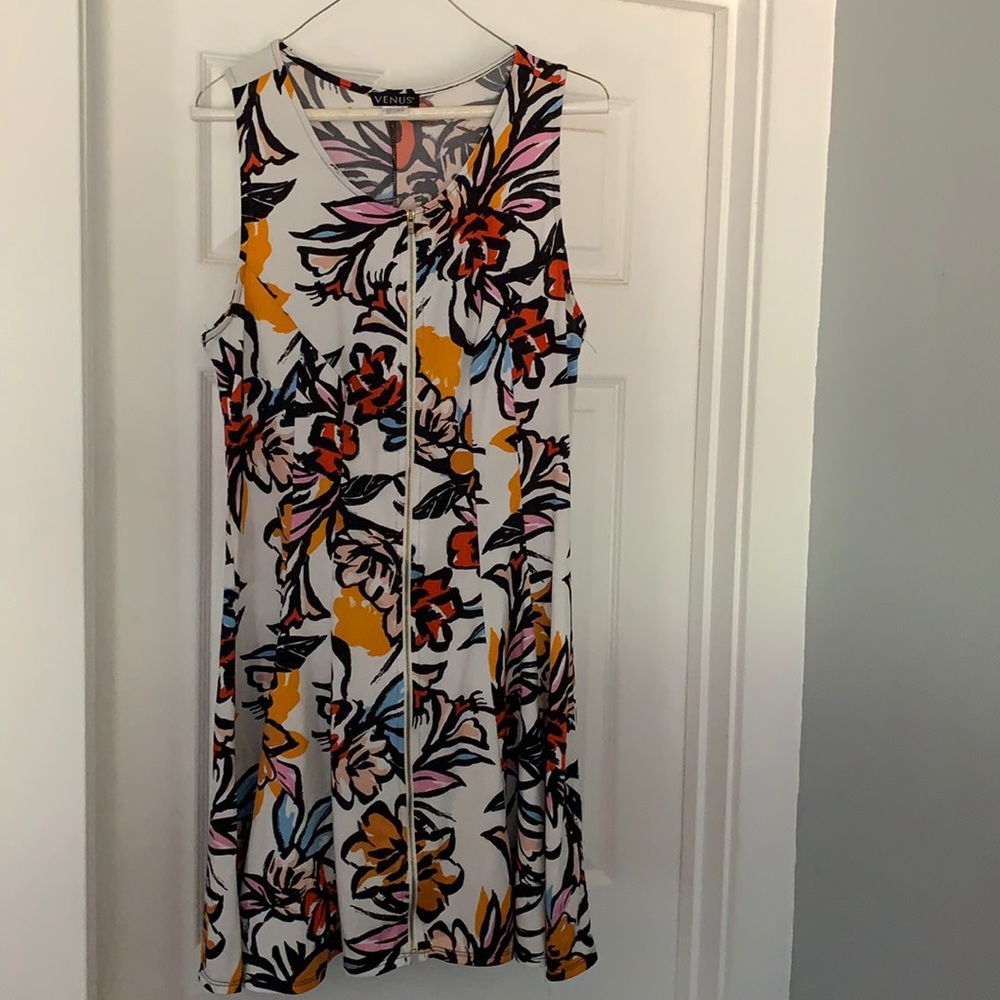 Venus floral zipper dress
